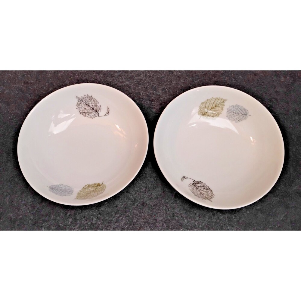 2 Vintage Towne Whispering Leaves Fruit Bowls Bavaria Germany Sauce Nuts 5.25"